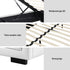 PVC Leather Gas‑Lift Storage Bed Frame – Queen (White)
