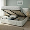 PVC Leather Gas‑Lift Storage Bed Frame – Queen (White)