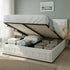 PVC Leather Gas‑Lift Storage Bed Frame – Queen (White)