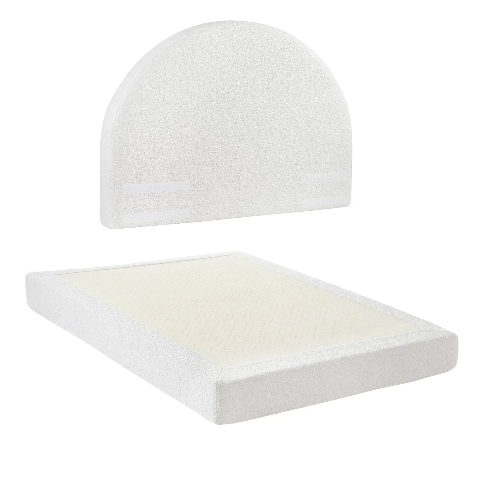 Artiss Queen Bed Frame Boucle Fabric Vacuum Compressed Beds Removable Washable Cover No-Assembly