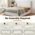 Queen Bed Frame Boucle Fabric Vacuum Compressed Beds Washable Cover No-Assembly