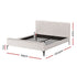 AMMY King Bed Frame Beige Upholstered Faux Linen 300kg Support