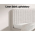 AMMY King Bed Frame Beige Upholstered Faux Linen 300kg Support