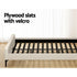 AMMY King Bed Frame Beige Upholstered Faux Linen 300kg Support