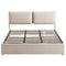 Artiss King Bed Frame Gas Lift + 3 Drawers – Adjustable Headboard Storage Beige
