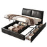 Artiss King Bed Frame Gas Lift Storage 3 Drawers Adjustable Headboard Platform Bed Black