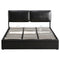 Artiss King Bed Frame Gas Lift + 3 Drawers – Adjustable Headboard Storage Black