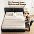 Artiss King Bed Frame Gas Lift Storage 3 Drawers Adjustable Headboard Platform Bed Black