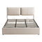 Artiss Queen Bed Frame Gas Lift + 3 Drawers – Adjustable Headboard Storage Beige