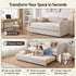 Artiss King Single Daybed Velvet Trundle Bed Frame Tufted Guest Bed