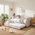 Artiss Single Daybed Velvet Trundle Bed Frame Tufted Guest Bed
