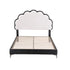 Double Bed Frame with Adjustable Shell Headboard and PVC Upholstery
