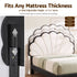 Double Bed Frame with Adjustable Shell Headboard and PVC Upholstery