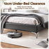 Double Bed Frame with Adjustable Shell Headboard and PVC Upholstery