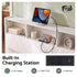 Artiss King Bed Frame with Storage, Charging Station & LED, White