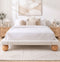 Artiss Queen Bouclé Platform Bed Frame & 2 Bedside Tables Set, Rubberwood Feet