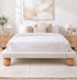 Artiss Queen Bouclé Platform Bed Frame & 2 Bedside Tables Set, Rubberwood Feet