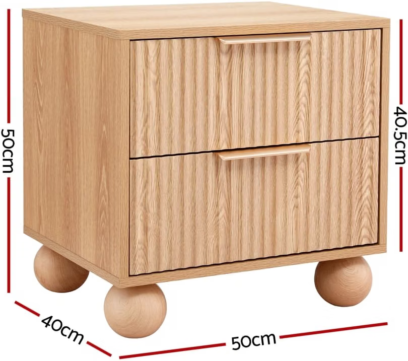 Artiss Queen Bouclé Platform Bed Frame & 2 Bedside Tables Set, Rubberwood Feet