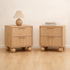 Artiss Queen Bouclé Platform Bed Frame & 2 Bedside Tables Set, Rubberwood Feet