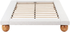 Artiss Queen Bouclé Platform Bed Frame & 2 Chest of Drawers Set, White, 300kg