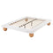 Queen Bed Frame with Boucle Upholstery and Solid Rubber Wood Legs