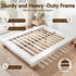 Queen Bed Frame with Boucle Upholstery and Solid Rubber Wood Legs