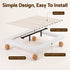 Queen Bed Frame with Boucle Upholstery and Solid Rubber Wood Legs