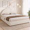 Bed Frame Gas Lift Storage Base Platform Boucle Fabric Queen Size ELLA