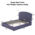 Artiss Queen Bed Frame with Lift Up Storage and USB Ports Grey
