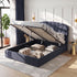 Artiss Queen Bed Frame with Lift Up Storage and USB Ports Grey