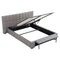 Artiss Queen Gas Lift Bed Frame – PVC Leather Storage Base with Foldable Bench