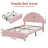 Artiss Double Bed Frame 2 Storage Drawers Velvet Shell Headboard LED Light Pink