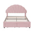 Artiss Double Bed Frame 2 Storage Drawers Velvet Shell Headboard LED Light Pink