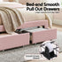 Artiss Double Bed Frame 2 Storage Drawers Velvet Shell Headboard LED Light Pink