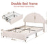 Double Bed Frame with 2 Storage Drawers Upholstered Velvet Platform Bed LED Headboard