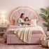 Artiss King Single Velvet Bed Frame Storage Drawer Shell LED Headboard Pink