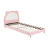 King Single Pink Kids Bed Frame for Girls Bedroom Cute Animal Upholstered