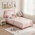 King Single Pink Kids Bed Frame for Girls Bedroom Cute Animal Upholstered