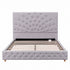Artiss Double Bed Frame with Tufted Headboard and Plywood Slats Grey