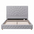 Artiss Queen Bed Frame with Tufted Headboard and Plywood Slats Grey