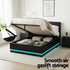 Artiss Bed Frame King Single Size LED Gas Lift Black LUMI
