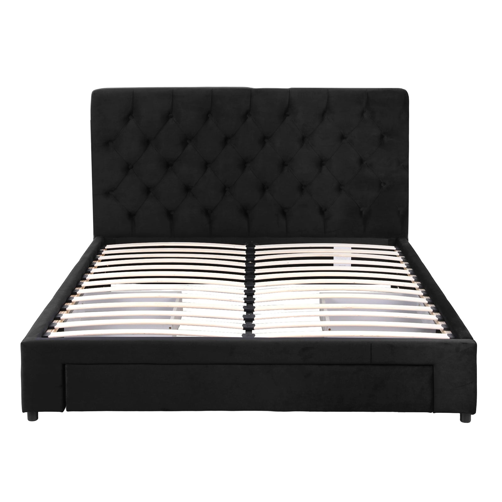 Double Bed Frame Storage Charging Station Upholstered 3 Drawers USB Type-C