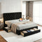 King Bed Frame Storage Charging Station Upholstered 3 Drawers USB Type-C