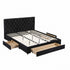 King Bed Frame Storage Charging Station Upholstered 3 Drawers USB Type-C