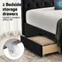 King Bed Frame Storage Charging Station Upholstered 3 Drawers USB Type-C