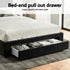 King Bed Frame Storage Charging Station Upholstered 3 Drawers USB Type-C
