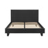 Double Bed Frame Charcoal Faux Linen Upholstered NEO
