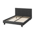 Double Bed Frame Charcoal Faux Linen Upholstered NEO