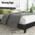 Double Bed Frame Charcoal Faux Linen Upholstered NEO