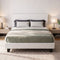 Artiss Queen Bed Frame White PVC Leather Upholstered Neo Bed